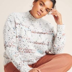 Anthropologie Raga Darla Speckled Mock Turtleneck Wool Sweater